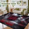Crystal Velvet Square Rug Custom NameKorn Pattern Non Slip Home Floor Decor Rug