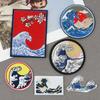 New Wave Cloth Sticker Mountain And River Map Embroidery Sticker Adhesive Badge Boy Cartoon Embroidery Glacier Patch Sticker