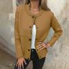 Women's Loose Comfortable Casual And Fashionable Round Neck Button Long Sleeved Stripe Jacket