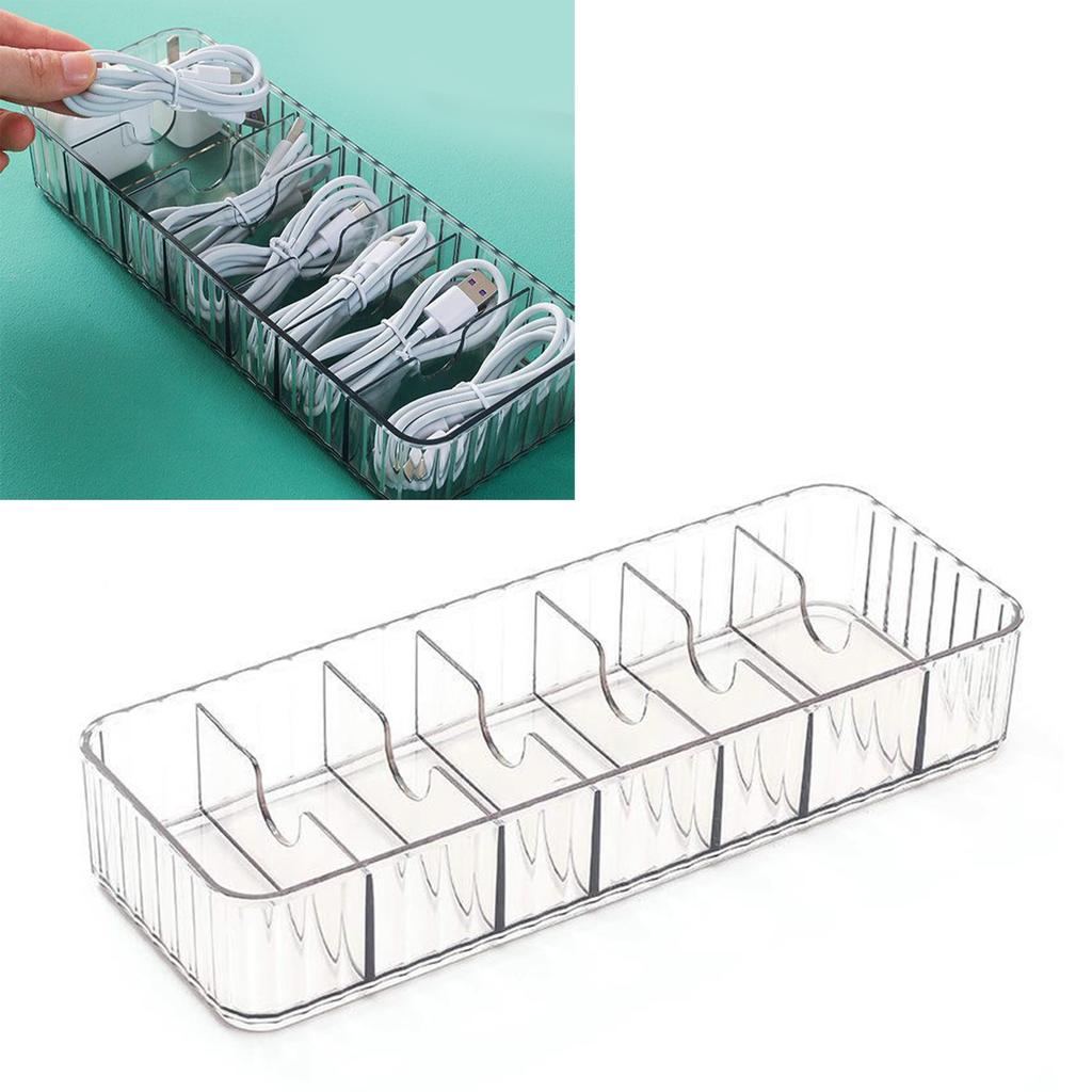 Cable   Box Multiple Compartments Remote Control   Cord Storage Box for Home Desktop