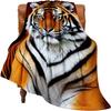 Majestic Tiger Print Flannel Throw Blanket Soft Cozy Fleece for Home Office Sofa All Season Gift 150x200cm