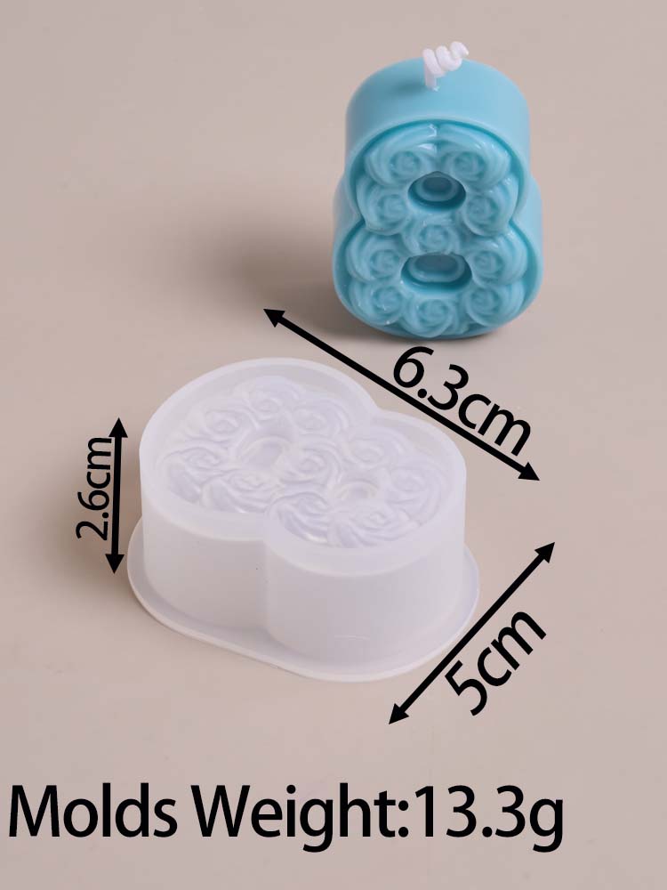 DIY Rosen-Zahlen-Geburtstagskerzen-Ornament Silikonform Handgemachte Duftkerzen Herstellungszubehör Gips-Handwerk Gussformen Geschenke