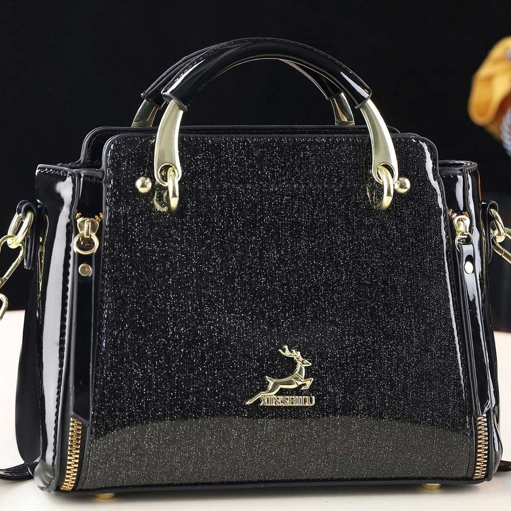 2026 New European and American Style Patent Leather Handbag Women's Fashionable Versatile Crossbody Bag