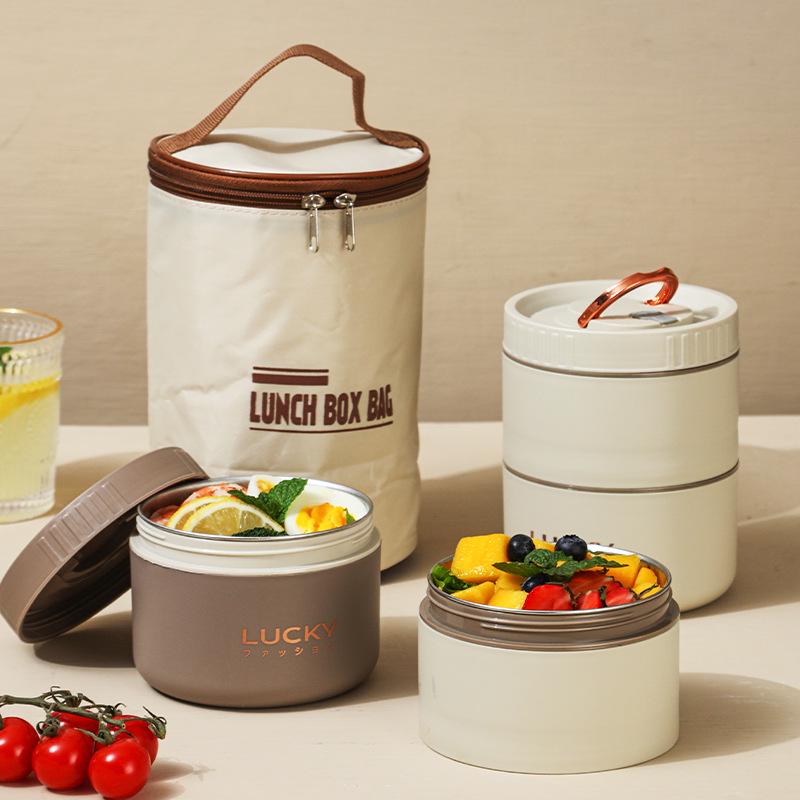 304 Stainless Steel Bento Box - Multi-Layer Partitioned Lunch Container for Students and Office Workers
