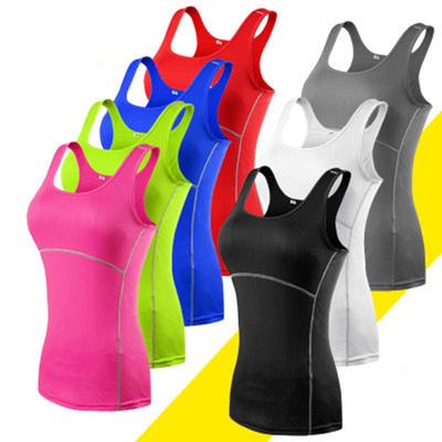 Yoga Fitness Vest Strap Women Exercise T-shirt Sport Slim Base Tops Quick Dry Solid Color Blouses