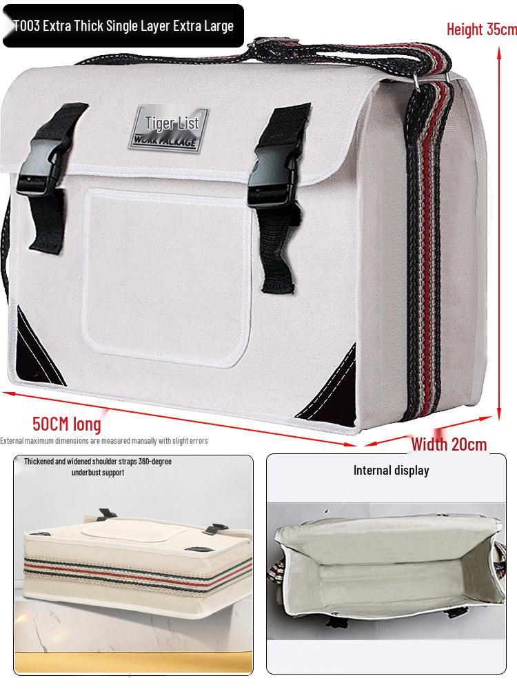Electrician's Wear-Resistant Canvas Crossbody Tool Bag