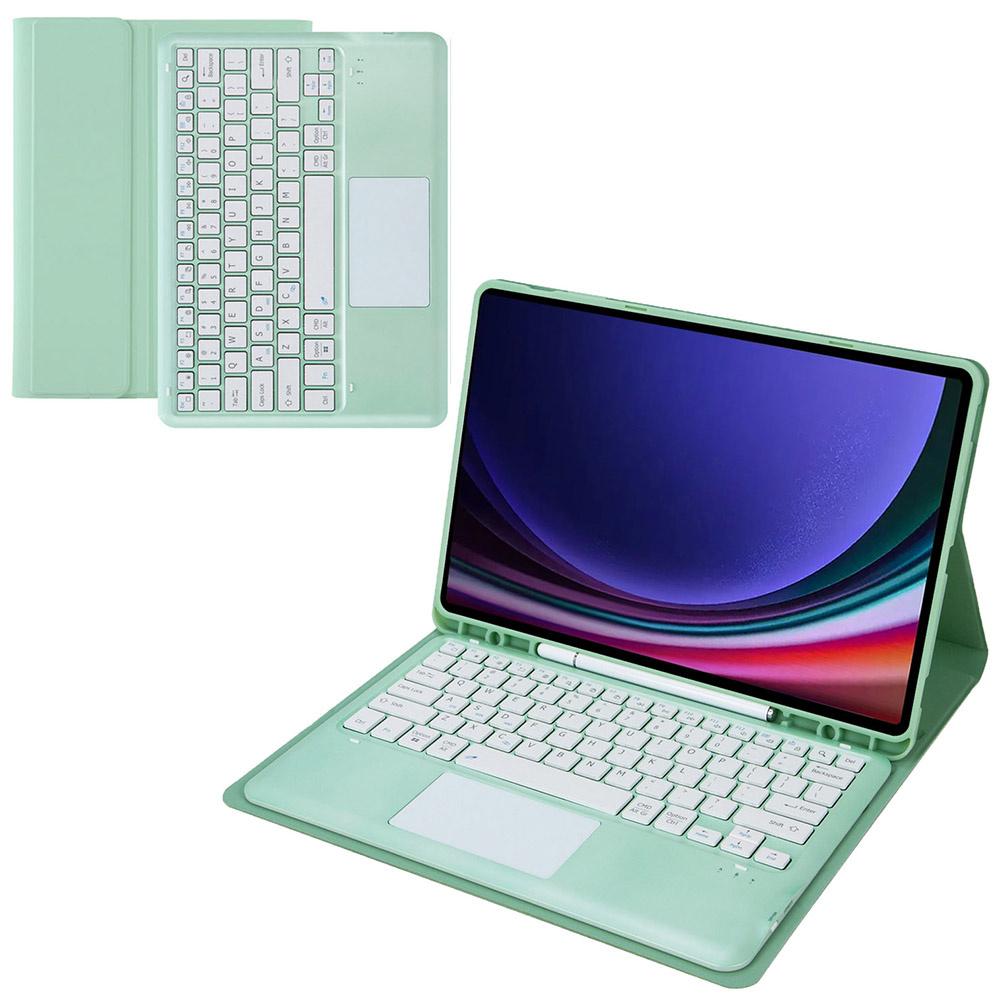 

A810B-A For Samsung Galaxy Tab S9+ X810/X816/X818 Detachable Bluetooth-compatible Keyboard Case with Touchpad,Protective Tablet Case Light Green
