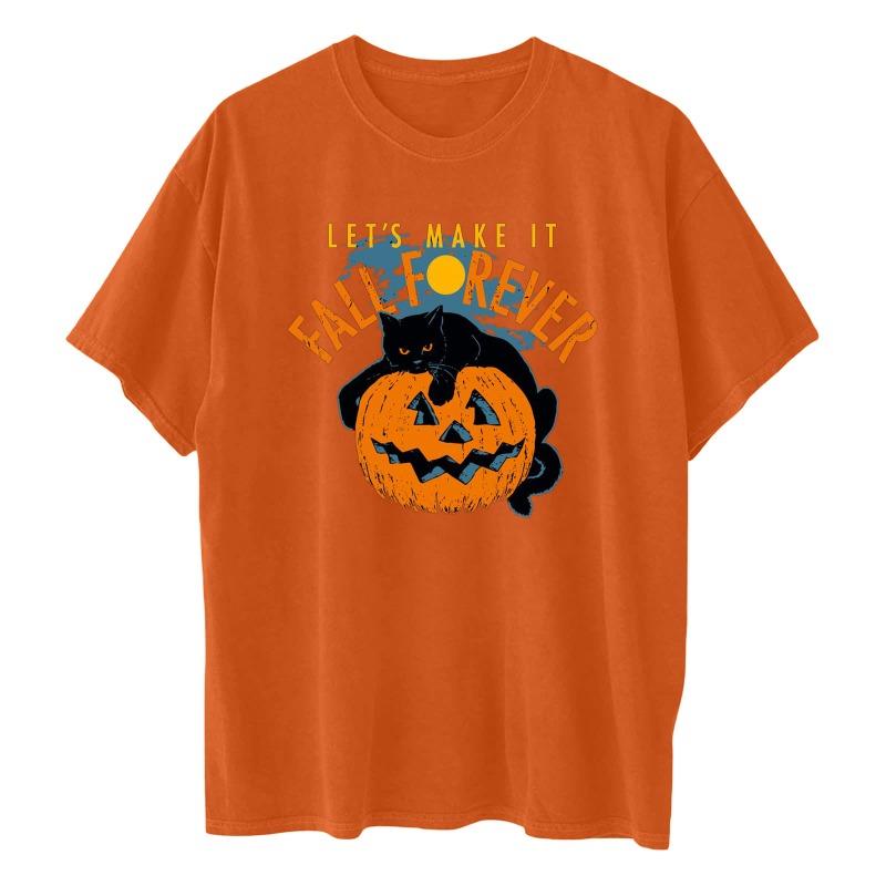 Halloween Men's and Women's Same Casual Fashion Simple T-shirt