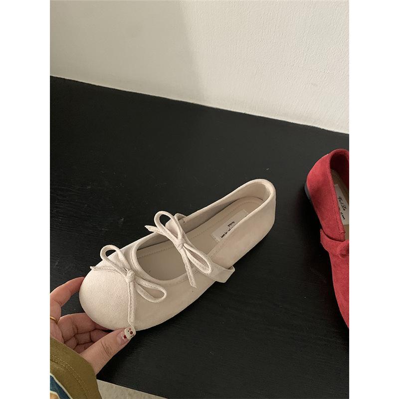 Evening wind shoes flat shoes ballet shoes French bow Mary Jane shoes early spring women's shoes with skirts soft-soled single shoes
