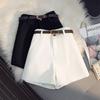 Women's Elegant White High-Waisted A-Line Wide-Leg Shorts, Summer 2026 Collection