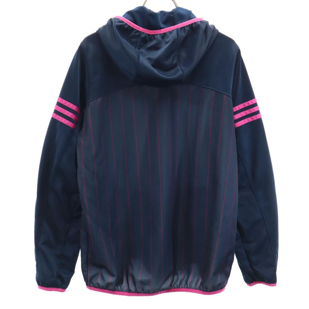 Adidas Neo Striped Pattern Track Jacket OT Navy Jersey Women Used