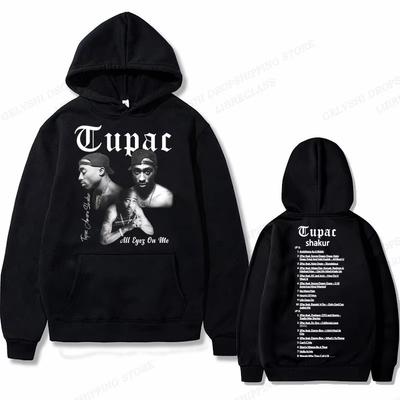קפוצ'ונים של טופאק 2pac לגברים ולנשים, דוגמאות מודפסות, סטריטוויר, סגנון היפ-הופ, חולצות אופנה לסתיו ולחורף