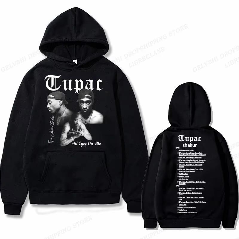 Tupac 2pac Hoodies for Men and Women, Printed Patterns, Streetwear, Hip-hop Style, Autumn and Winter Fashion Tops