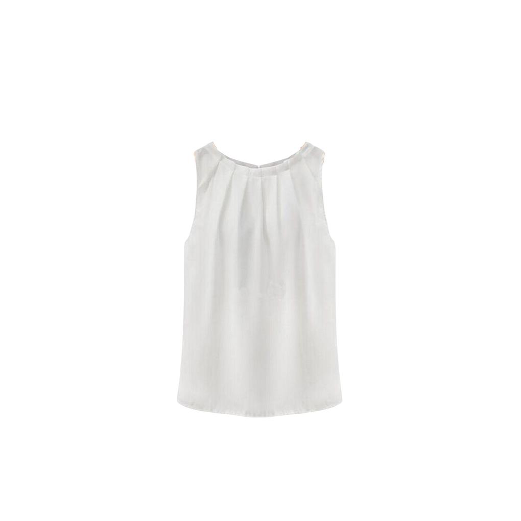 

Женский шифоновый пуловер-жилет с круглым вырезом, без рукавов