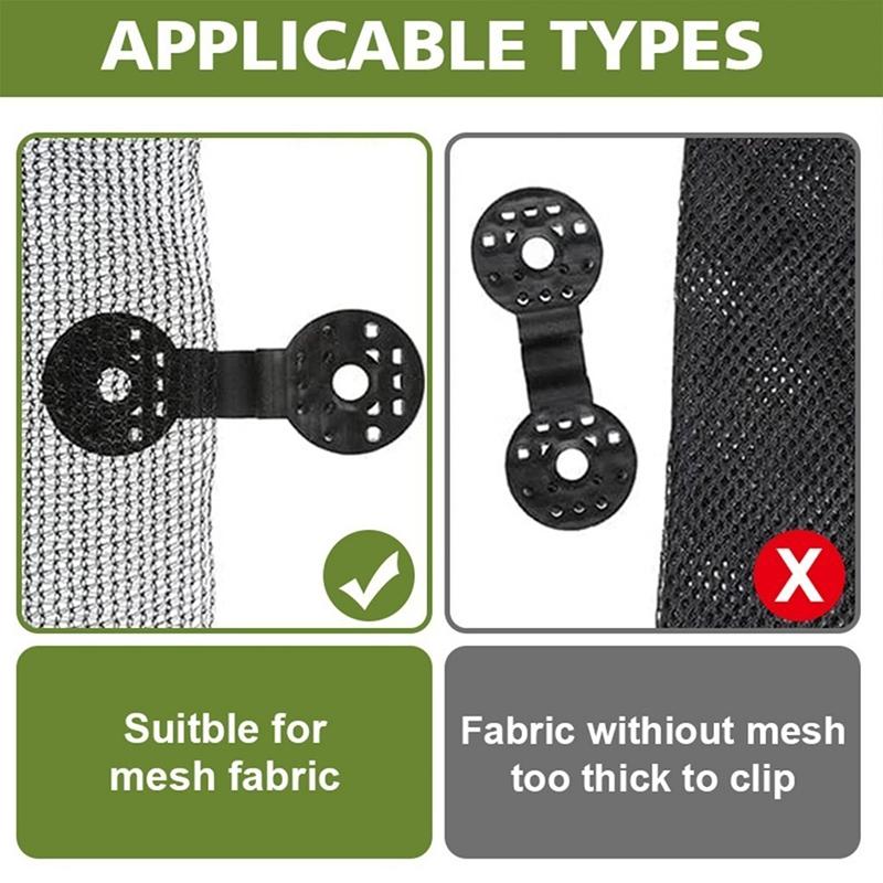 Shade Net Fixing Clips Durable Reusable Plastic Easy Install Weatherproof for Garden Patio Outdoor Greenhouse Use