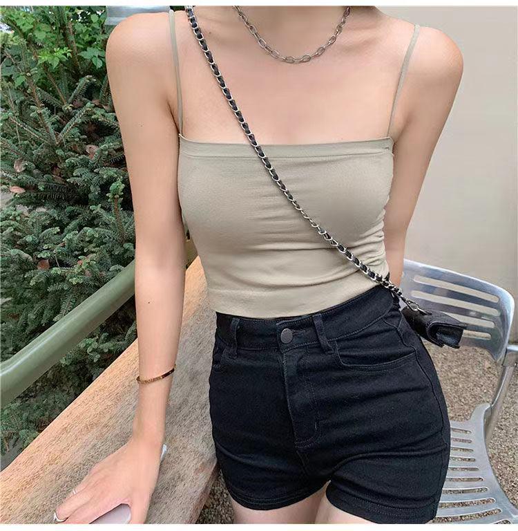 Women's Slimming Spaghetti Strap Camisole with Built-In Bra 