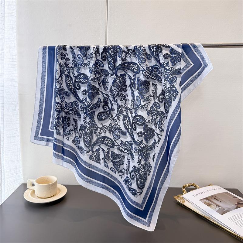 Cashew Print Imitation Silk Scarf Square Scarf High-End Shawl Versatile Neck Small Square Scarf Headscarf Scarf Women