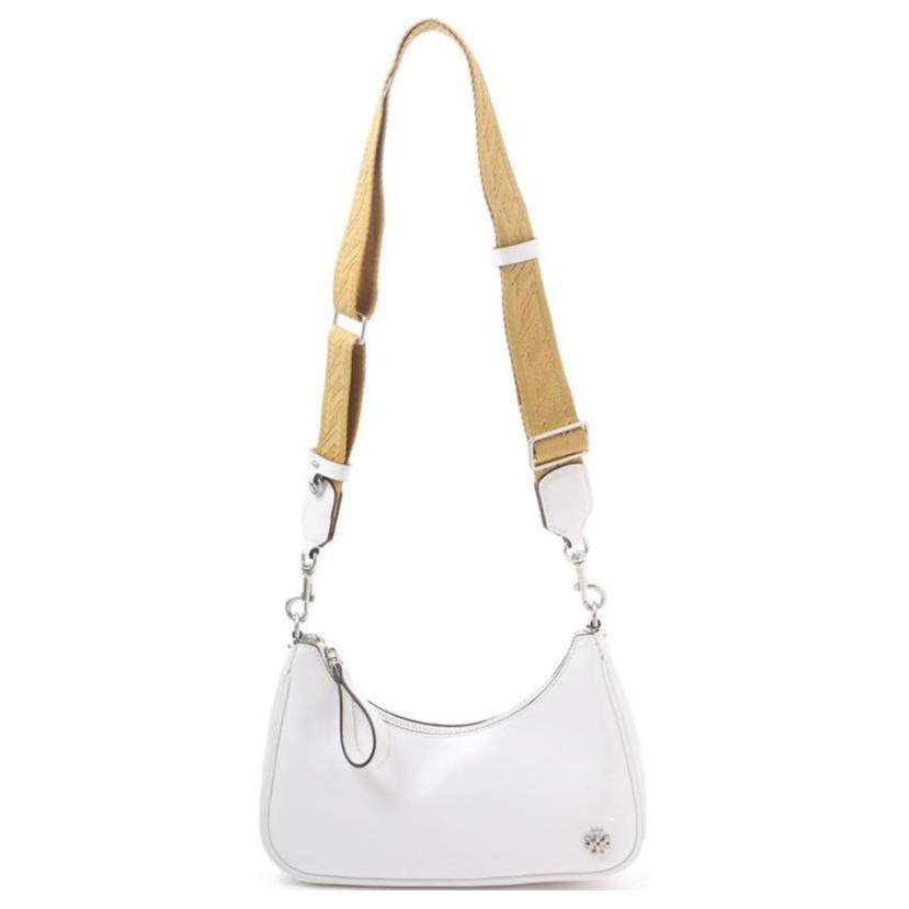 

Tory Burch Mercer 22 Spring Summer Silver Chain Double Shoulder Strap Leather Underarm Bag Women bags White 88188-100 Basic Set (Bag+Dust Bag)