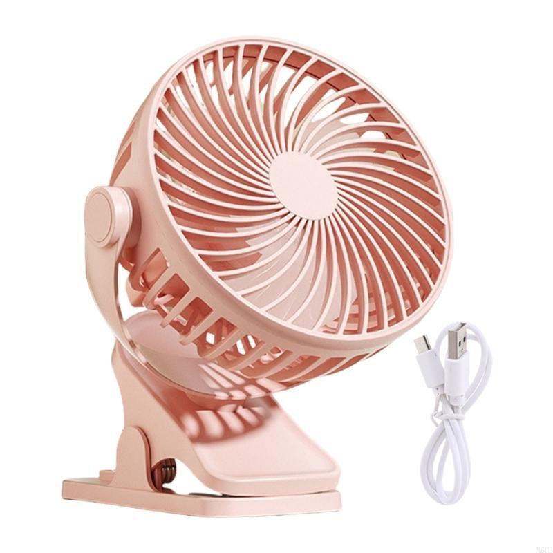 M6CB Travel Fan with 360 Degree Rotation and Three Speed Settings Quiet Desk Fan