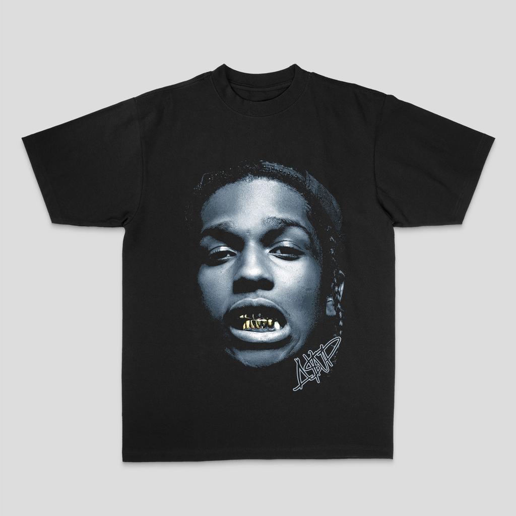 ASAP Hip Hop Rap Rap Americký Streetový Potisk Volné Prodyšné Tričko s Kulatým Výstřihem Léto Nové Pánské a Dámské Streetwear