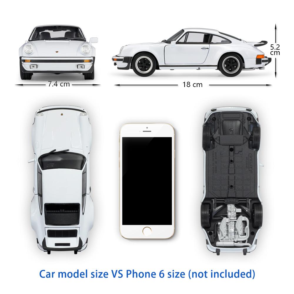 1/24 Scale Welly Porsche 911 Turbo3.0 Alloy Car Model Diecasts Metal Toy Vehicles Car Model High Simulation Collection Childrens Gifts