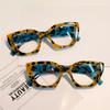 Fashionable Cat Eye Leopard Print Reading durable sleek lightweight Glasses for ladies Men Full Frame and Cute Design