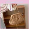 Borsa a tracolla estiva in conchiglie intrecciate con tracolla a catena per la moda quotidiana