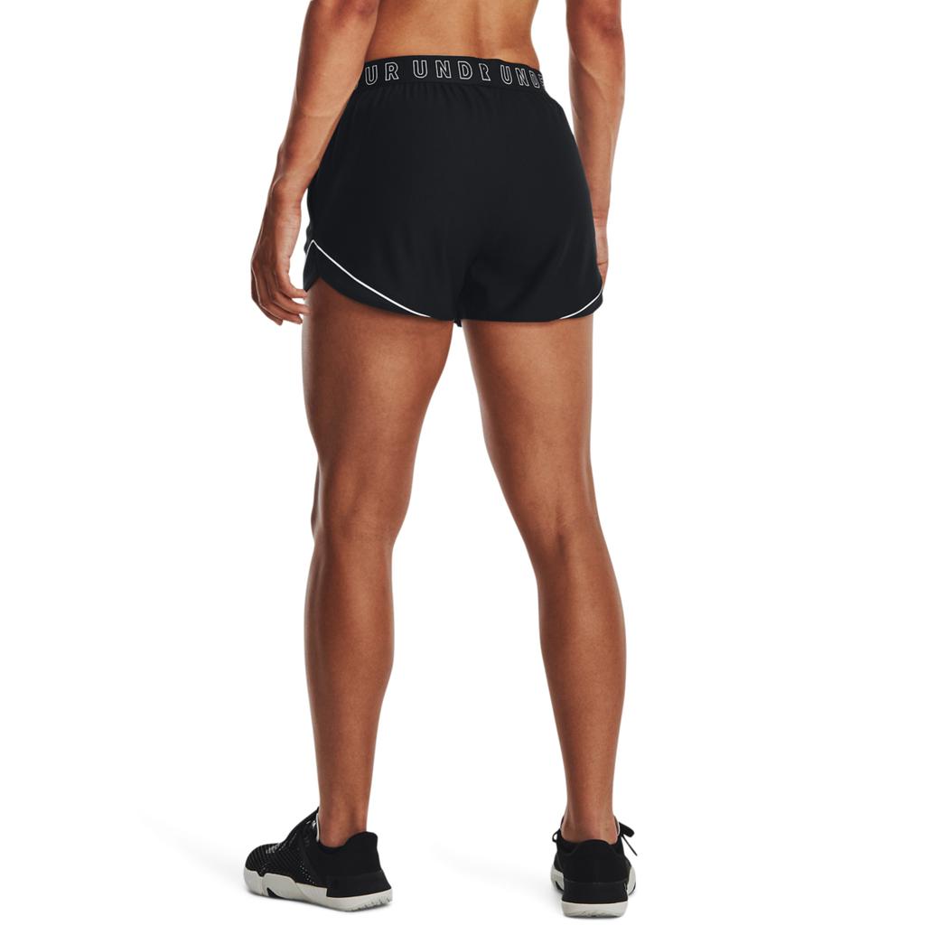 Under Armour Logo Print Embroidered Elastic Waist Casual Shorts Women Shorts Black 1373041-001