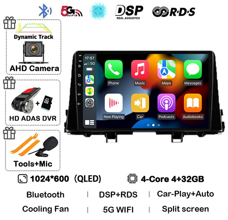 Android 14 Carplay WIFI+4G For KIA PICANTO Morning K 2016 2017 2018 2019 Car Stereo Radio Autoradio Multimedia Player Monitor BT