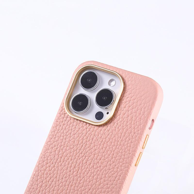 PremiumLeather Phone Case IPhone 12 13 14 Series Magnetic Snap-on Full Coverage Shockproof Protective Cover