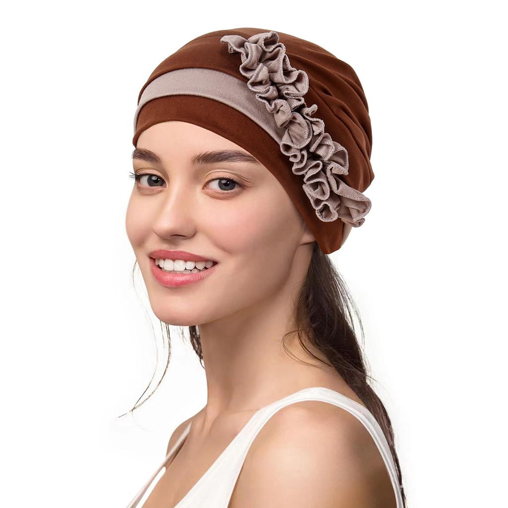Polyester Floral Headband Hat For Women With Stylish Design For All Seasons