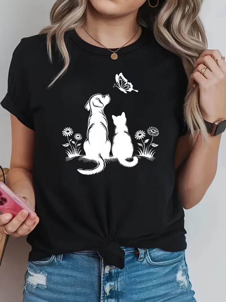Unisexs Cute Pink Dolphin Graphic Tshirt Ocean Animal Print Casual Crewneck Short Sleeve For Daily Wear Vacation