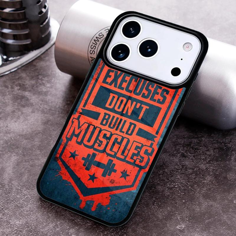 Gym Fitness Phone Case for iPhone 17 16 15 Pro Max Air 14 13 12 11 Plus Shockproof Cover