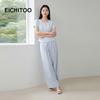 EICHITOO Women's Faux Two-Piece Short-Sleeve T-Shirt