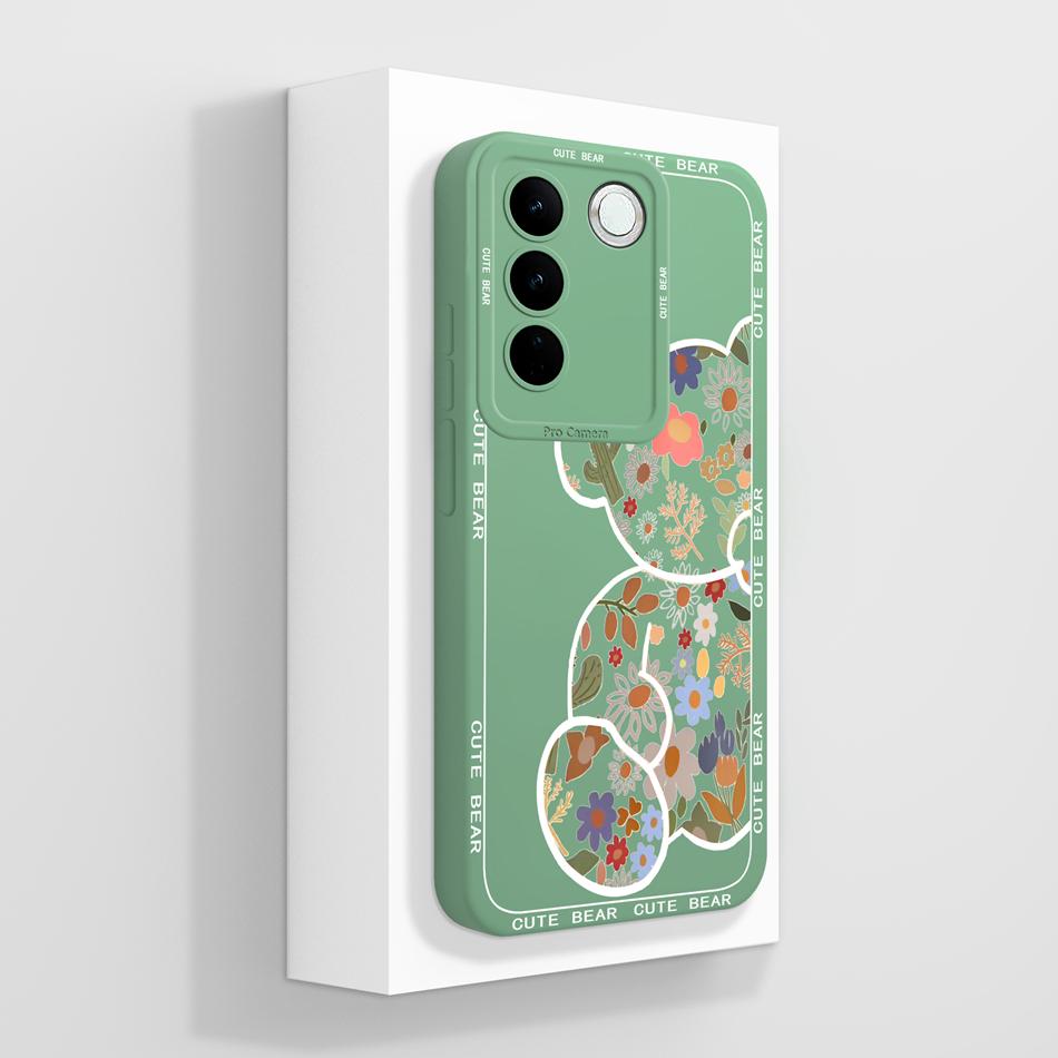 

For Vivo V27 Pro V27E Phone Case Butterfly Premium Back Cover For Vivo V 27 Soft Liquid Silicone Full Protection Anti Drop Funda vivo V27