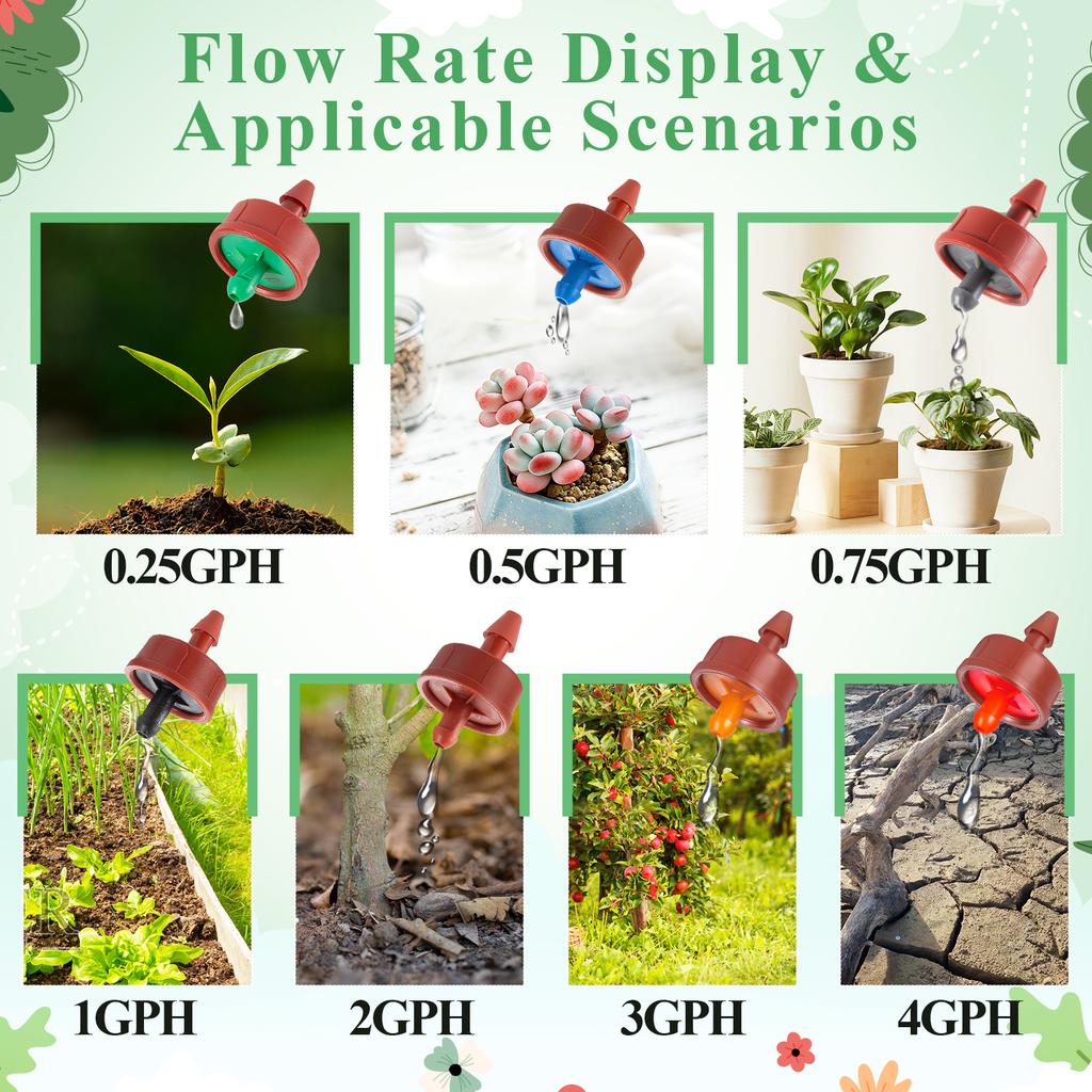 50Pcs 12L16L Steady Flow Dripper Pressure Compensation Drip Emitters Garden Agriculture Greenhouse Drip Irrigation Nozzle