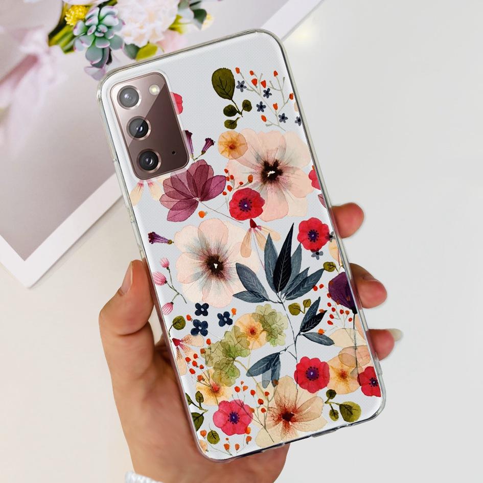 For Samsung Note 20 5G Case SM-N981B Popular Flower Slim Soft Silicone Phone Cover For Samsung Galaxy Note20 Ultra 5G Funda Capa