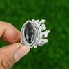 Natural Black Rutile Gemstone 925 Silver Promise Adjustable Ring For Women