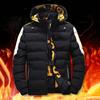 Winter Men Cotton Jacket with Detachable Hood Reversible Zipper Pocket Thickened Windproof Warm Regular Fit Male Casual Cotton Coat Top