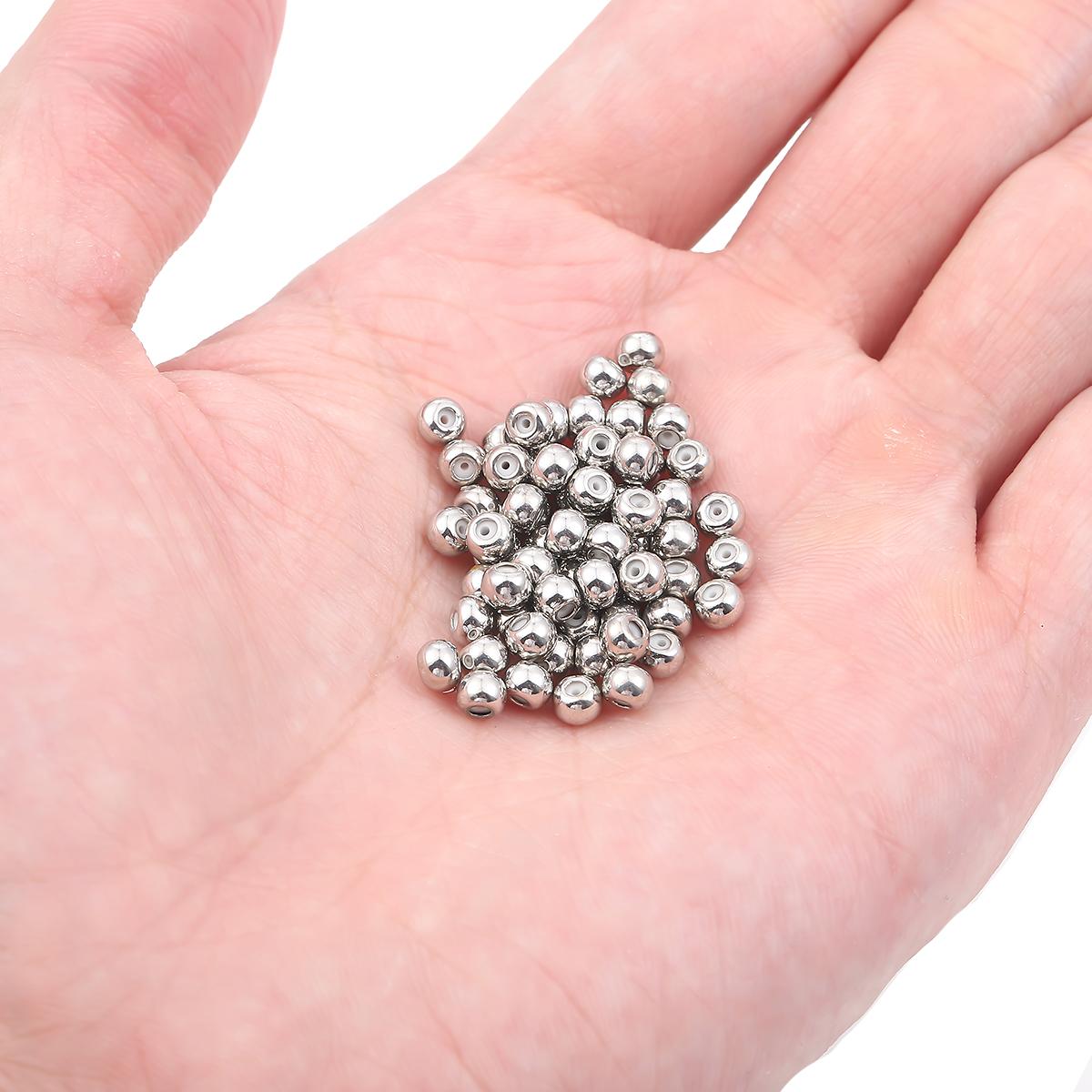 

10 шт., медные шариковые бусины-проставки, пробка 3/4/5/6 мм, металлические круглые свободные бусины для изготовления ювелирных изделий, аксессуары «сделай сам» 4mm серебряный