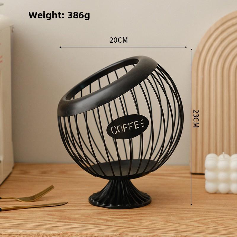 Wrought Iron Fruit Basket, Coffee Capsule Storage Basket, Table Top Decoration, Tea Table Snacks, Dried Fruit, Fruit Candy Storage