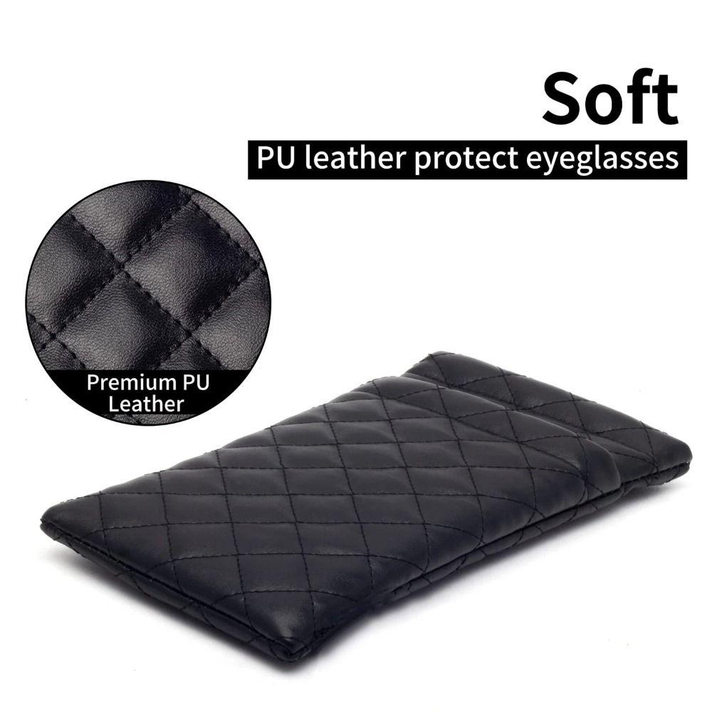 Portable Spring Auto-close Glasses Bag Leather Glasses Storage Bag  Eyewear Protector Case
