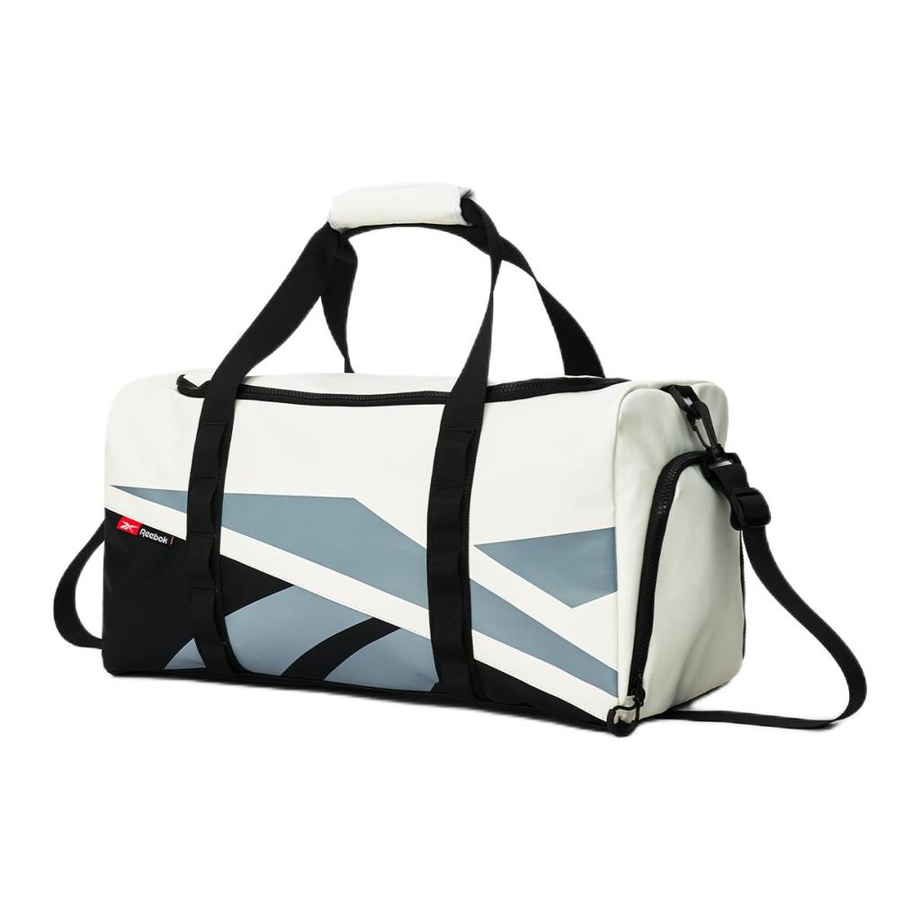 New Reebok Artificial Leather Handbag, Crossbody Bag, Travel Bag, Gym Bag Medium Size Unisex White/black/grey green RB250006M