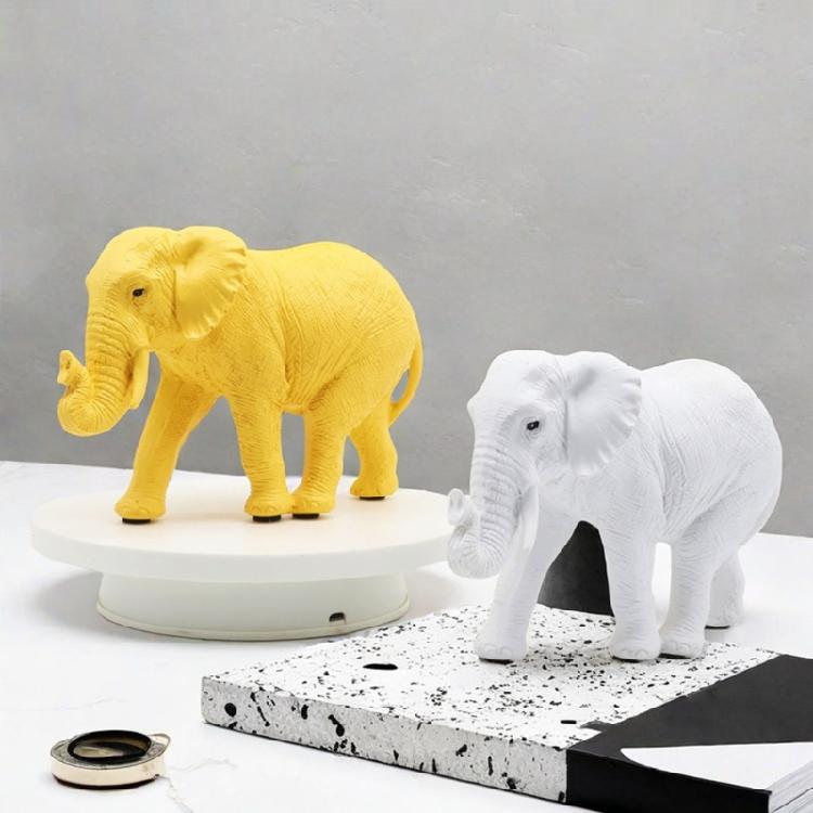 Resin Elephant Sculpture Luck and Wealth Symbol For Desk and Cabinet Decors