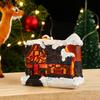 Christmas Village Scene Figurines Decoration LED Lighted Christmas Village House Resin House Figurine for Home