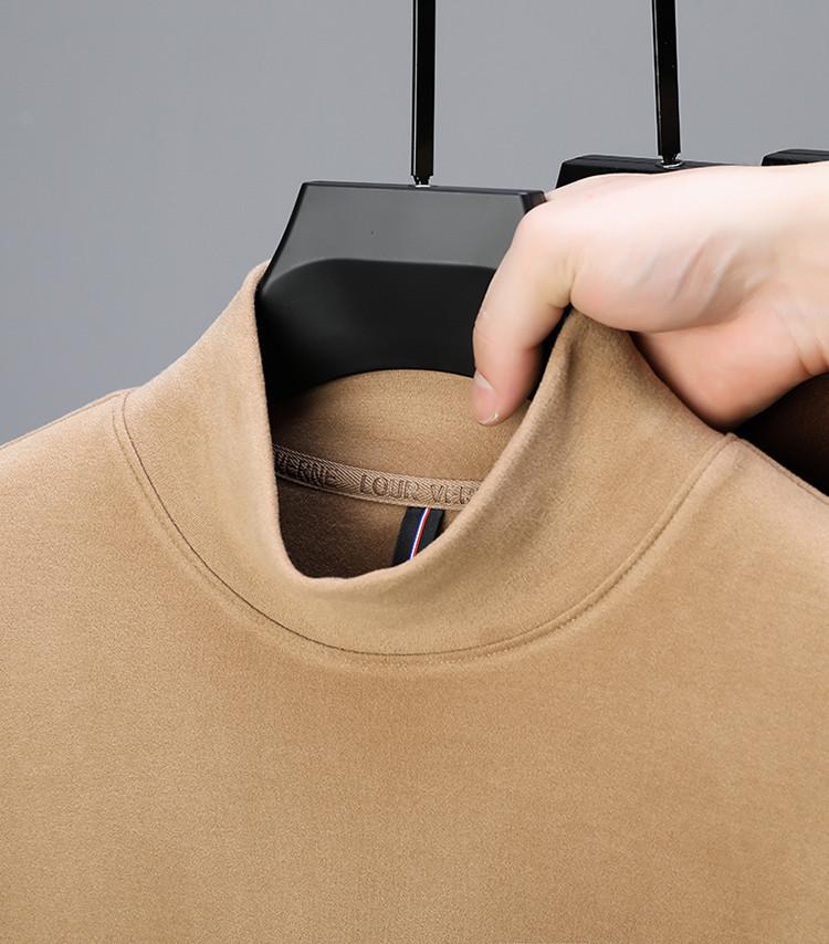 Men's Double-Sided Long-Sleeve Slim-Fit De-Rong Sweatshirt, Round Neck, Warm for Autumn and Winter