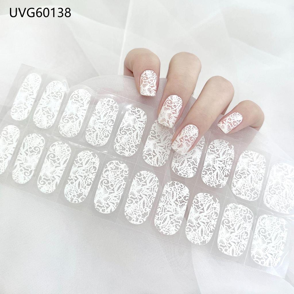 Transparent Nude UV Gel Nail Art Stickers: Semi-Cured, Semi-Baked Manicure Sheets