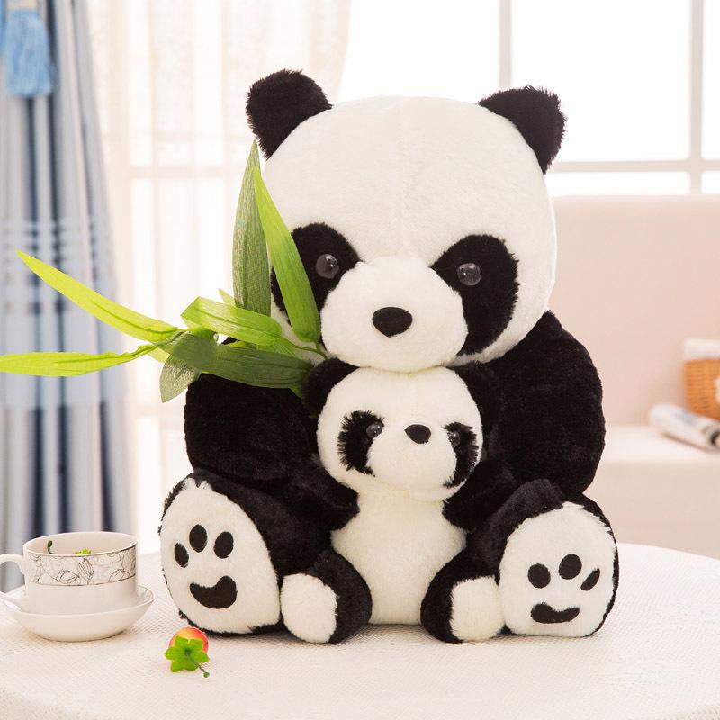 

Simulation giant panda doll large plush toy red panda, mother and son panda, rag doll gifts 40cm чорний