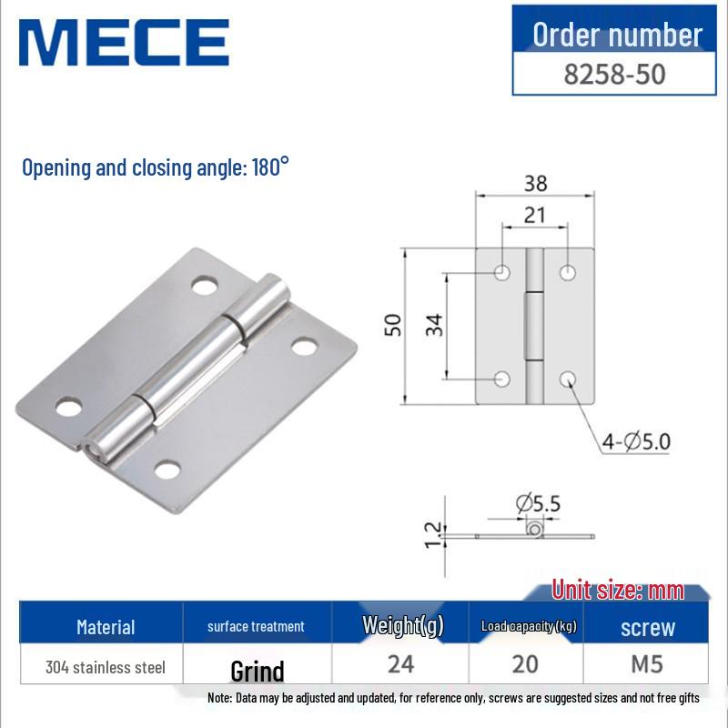 Thickened Stainless Steel Small Hinge for Folding Cabinet, Window, or Wooden Box with Lotus Leaf Design.