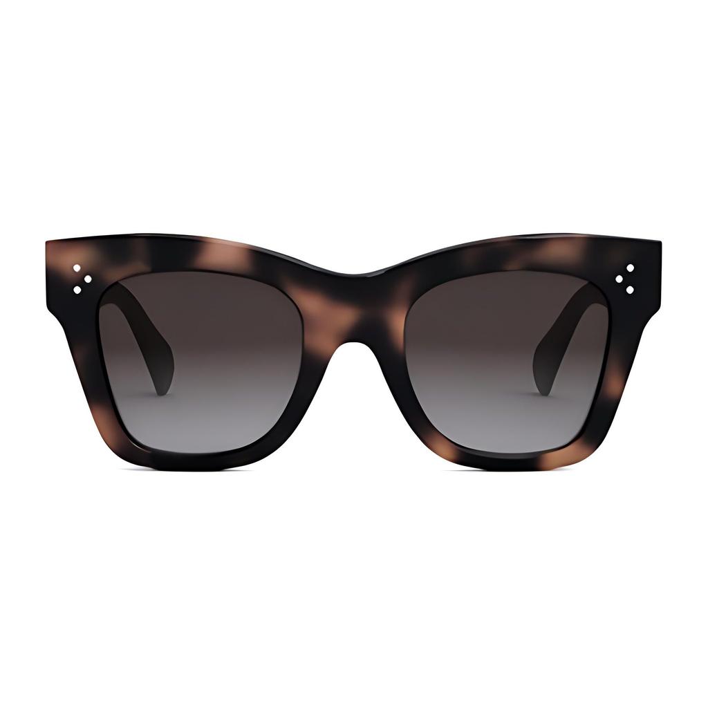 Celine Logo Design Acetate Irregular Shape Sunglasses Unisex Sunglasses Brown CL4004IN55K